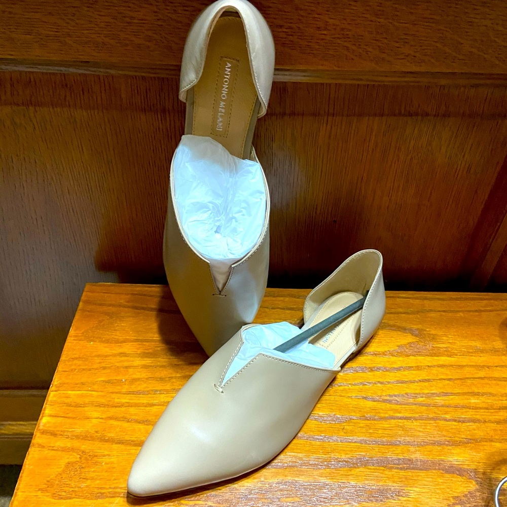 Antonio Melani Leather Slip On Flats